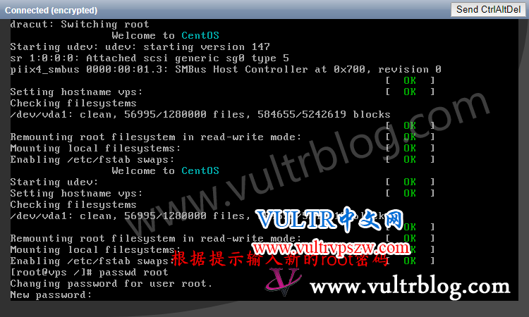 Vultr（CentOS 6 / CentOS 7）系统下修改 Root 密码教程